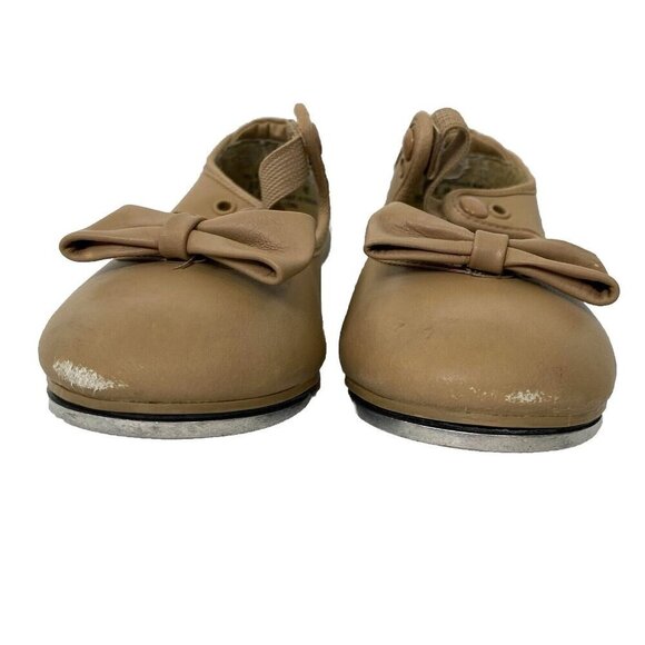 Capezio Little Kid/Big Kid Mary Jane Tap Shoe size 13 Beige Bows 356C CAR - Picture 6 of 7